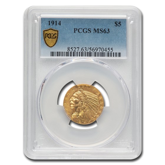 1914 $5 Indian Gold Half Eagle MS-63 PCGS 1914 $5 Indian Gold Half Eagle MS-63 PCGS