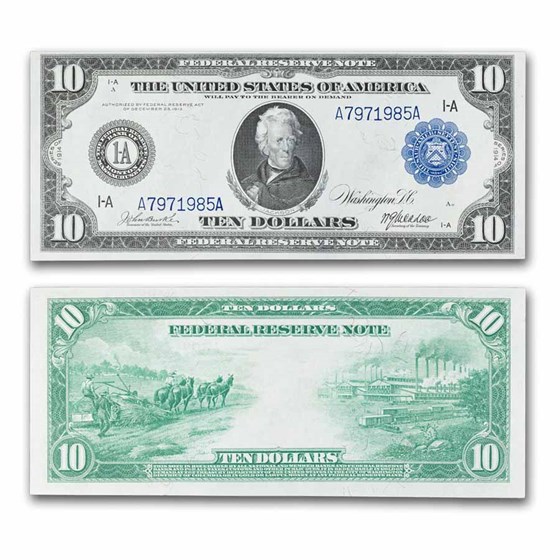 1914 (A-Boston) $10 FRN AU (Fr#904)