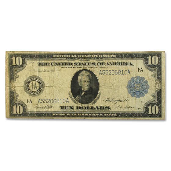 1914 (A-Boston) $10 FRN VG/Fine (Fr#907A) 1914 (A-Boston) $10 FRN VG/Fine (Fr#907A)