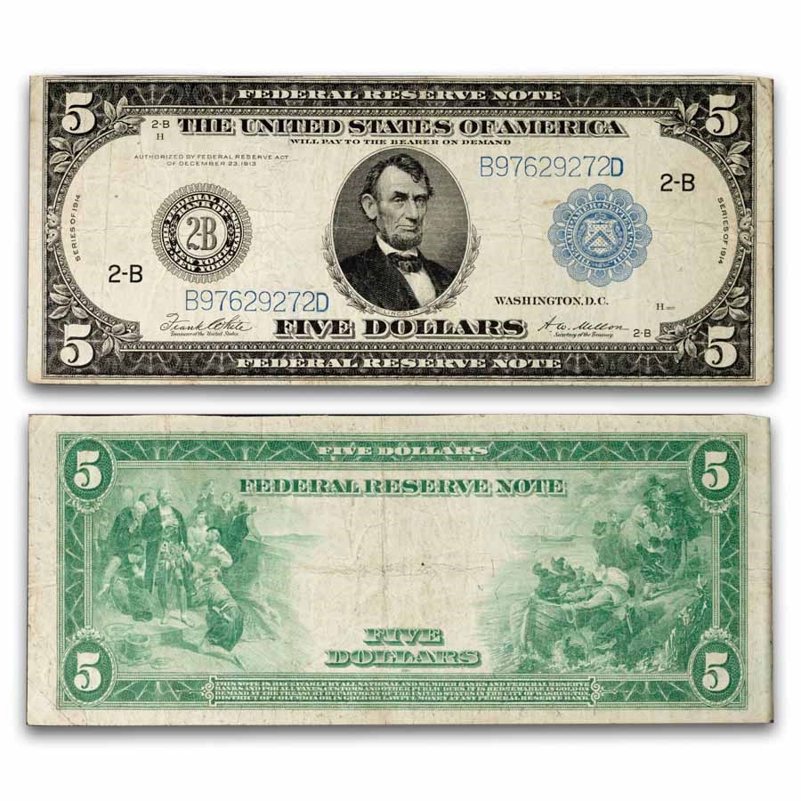1914 (A-Boston) $5.00 FRN VF (Fr#847C)