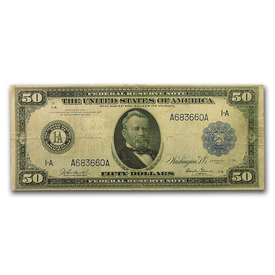 1914 (A-Boston) $50 FRN Fine (Fr#1025)