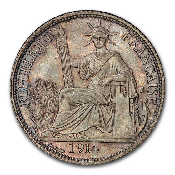 1914-A French Indo-China Silver 20 Centimes MS-66 PCGS 1914-A French Indo-China Silver 20 Centimes MS-66 PCGS