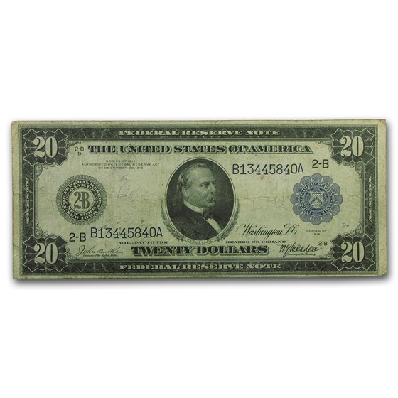 1914 (B-New York) $20 FRN Fine (Fr#968) 1914 (B-New York) $20 FRN Fine (Fr#968)