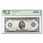 1914 (B-New York) $5.00 FRN CU-63 PPQ PCGS (Fr#851A)