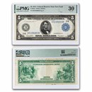 1914 (B-New York) $5.00 FRN VF-30 PMG (Fr#851A)