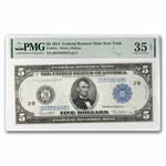 1914 (B-New York) $5.00 FRN VF-35 EPQ PMG (Fr#851C)