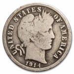 1914 Barber Dime 50-Coin Roll Avg Circ
