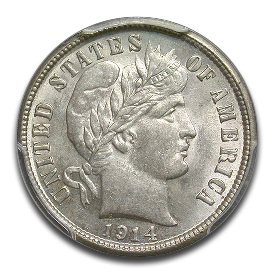 1914 Barber Dime MS-62 PCGS