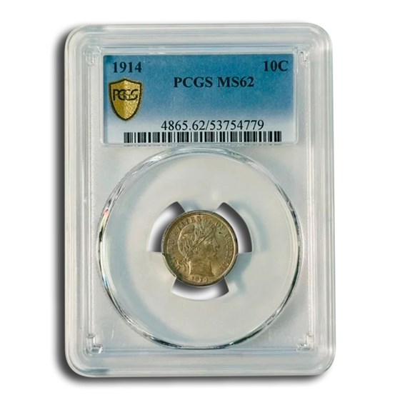 1914 Barber Dime MS-62 PCGS