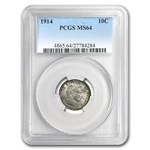 1914 Barber Dime MS-64 PCGS