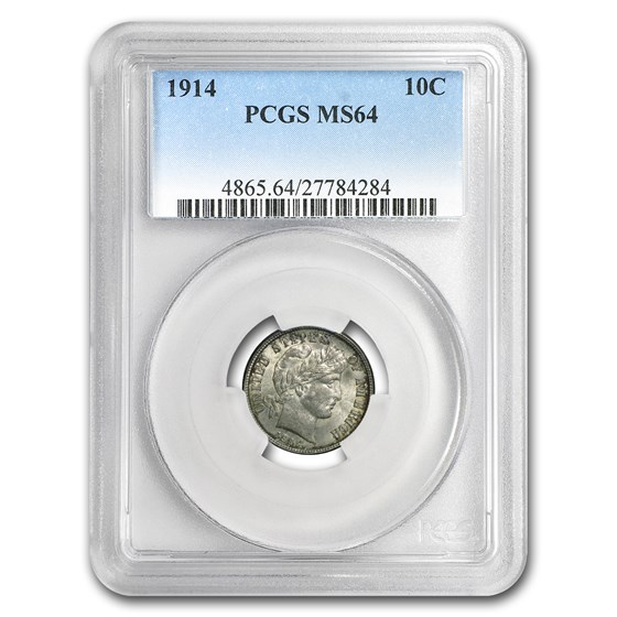 1914 Barber Dime MS-64 PCGS 1914 Barber Dime MS-64 PCGS