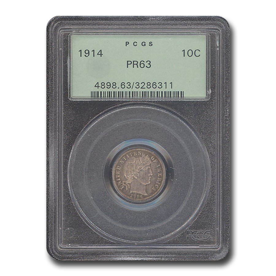 1914 Barber Dime PR-63 PCGS