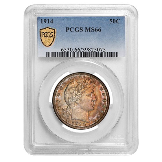 1914 Barber Half Dollar MS-66 PCGS CAC 1914 Barber Half Dollar MS-66 PCGS CAC