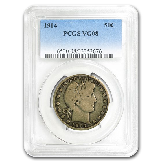 1914 Barber Half Dollar VG-08 PCGS 1914 Barber Half Dollar VG-08 PCGS