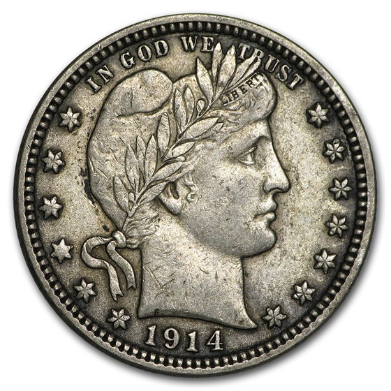 1914 Barber Quarter AU 1914 Barber Quarter AU