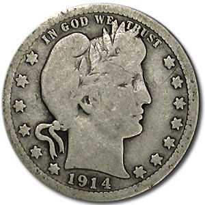 1914 Barber Quarter Good 1914 Barber Quarter Good