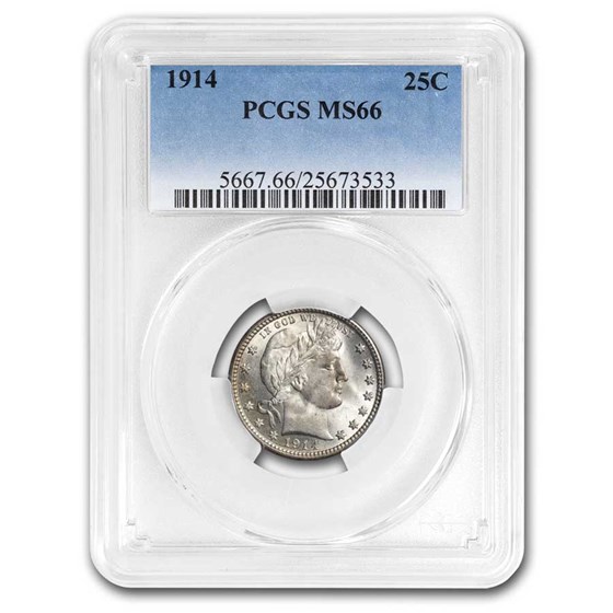 1914 Barber Quarter MS-66 PCGS 1914 Barber Quarter MS-66 PCGS