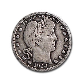 1914 Barber Quarter VG