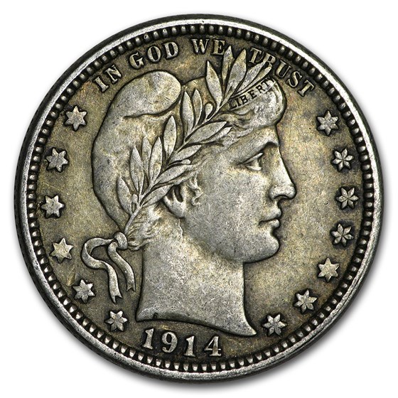 1914 Barber Quarter XF 1914 Barber Quarter XF