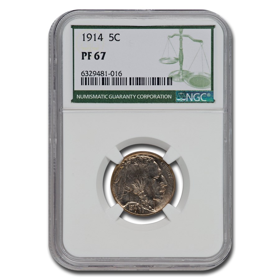 1914 Buffalo Nickel PF-67 NGC (Green Label)