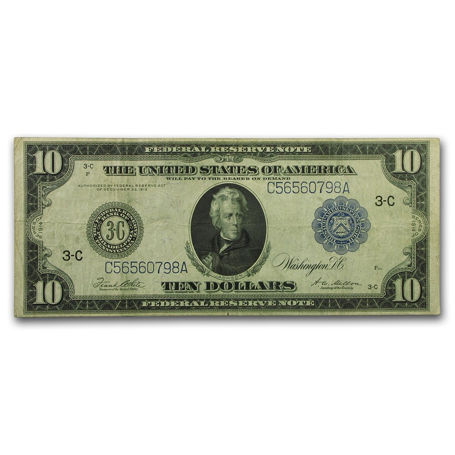 1914 (C-Philadelphia) $10 FRN VF (Fr#915C)