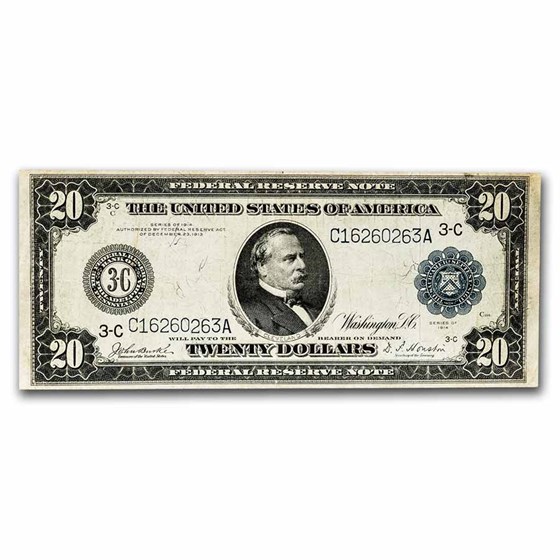 1914 (C-Philadelphia) $20 FRN VF (Fr#974) 1914 (C-Philadelphia) $20 FRN VF (Fr#974)