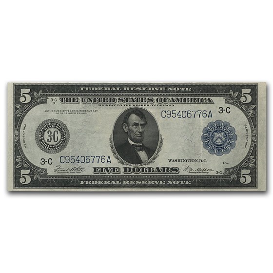 1914 (C-Philadelphia) $5.00 FRN AU (Fr#TBD) 1914 (C-Philadelphia) $5.00 FRN AU (Fr#TBD)
