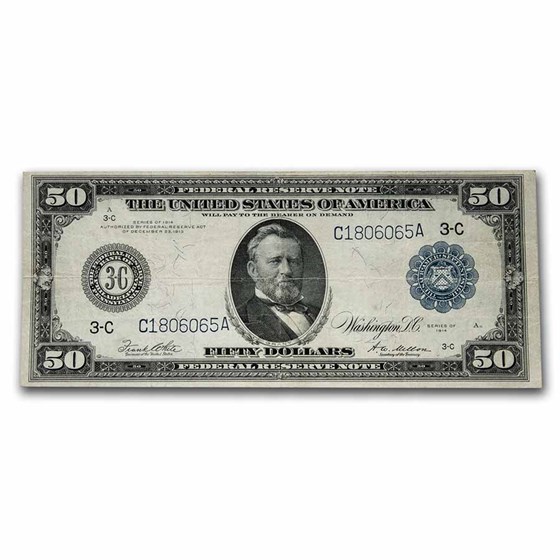 1914 (C-Philadelphia) $50 FRN VF (Fr#1035) 1914 (C-Philadelphia) $50 FRN VF (Fr#1035)