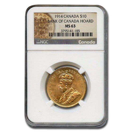1914 Canada Gold $10 Reserve MS-63 NGC (Gold Reserve) 1914 Canada Gold $10 Reserve MS-63 NGC (Gold Reserve)