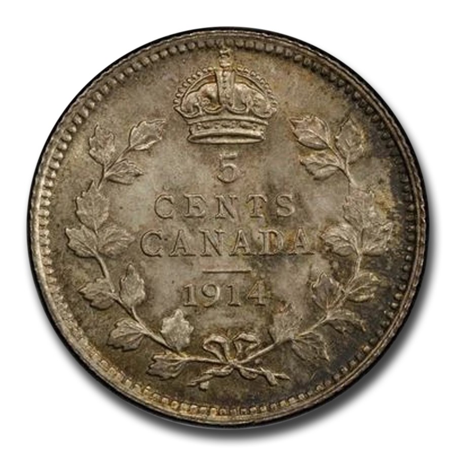 1914 Canada Silver 5 Cents George V MS-66 PCGS