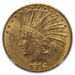 1914-D $10 Indian Gold Eagle MS-62 NGC