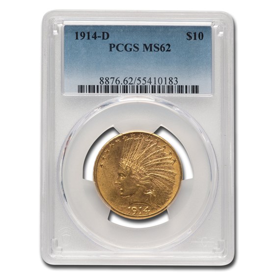 1914-D $10 Indian Gold Eagle MS-62 PCGS 1914-D $10 Indian Gold Eagle MS-62 PCGS