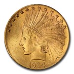1914-D $10 Indian Gold Eagle MS-63+ PCGS CAC