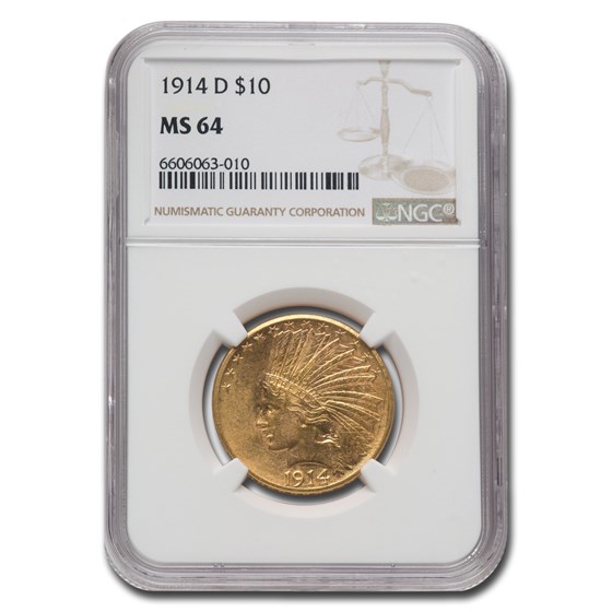 1914-D $10 Indian Gold Eagle MS-64 NGC 1914-D $10 Indian Gold Eagle MS-64 NGC