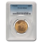 1914-D $10 Indian Gold Eagle MS-64 PCGS