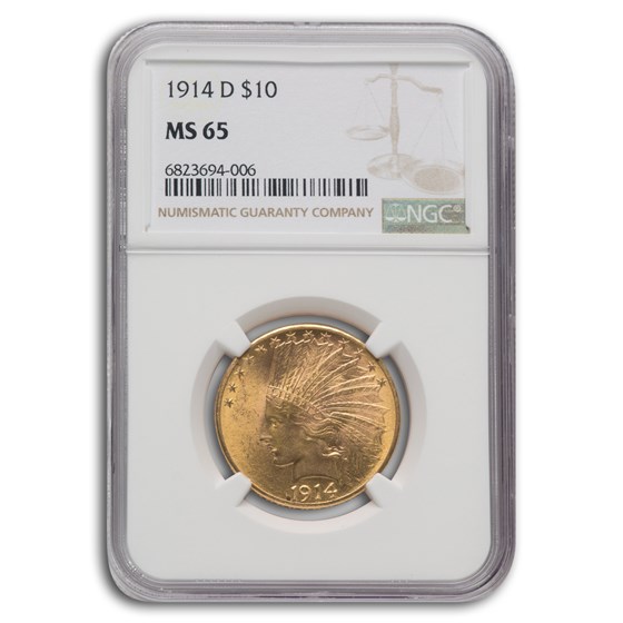 1914-D $10 Indian Gold Eagle MS-65 NGC 1914-D $10 Indian Gold Eagle MS-65 NGC