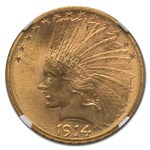 1914-D $10 Indian Gold Eagle MS-66 NGC