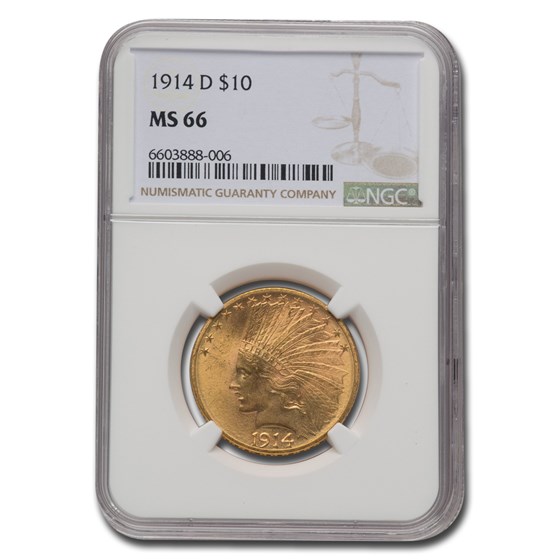 1914-D $10 Indian Gold Eagle MS-66 NGC 1914-D $10 Indian Gold Eagle MS-66 NGC