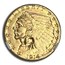 1914-D $2.50 Indian Gold Quarter Eagle AU-58 NGC