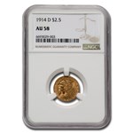 1914-D $2.50 Indian Gold Quarter Eagle AU-58 NGC