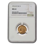 1914-D $2.50 Indian Gold Quarter Eagle MS-61 NGC