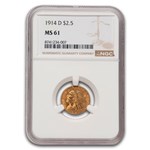 1914-D $2.50 Indian Gold Quarter Eagle MS-61 NGC