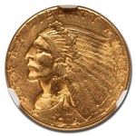 1914-D $2.50 Indian Gold Quarter Eagle MS-62 NGC