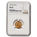 1914-D $2.50 Indian Gold Quarter Eagle MS-62 NGC