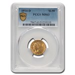 1914-D $2.50 Indian Gold Quarter Eagle MS-63 PCGS