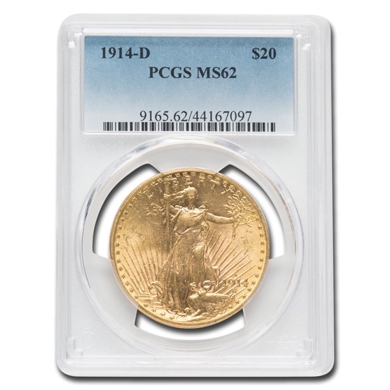 1914-D $20 Saint-Gaudens Gold Double Eagle MS-62 PCGS 1914-D $20 Saint-Gaudens Gold Double Eagle MS-62 PCGS