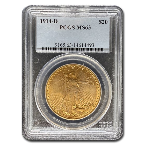 1914-D $20 St Gaudens Gold Double Eagle MS-63 PCGS 1914-D $20 St Gaudens Gold Double Eagle MS-63 PCGS