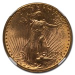 1914-D $20 St Gaudens Gold Double Eagle MS-64 NGC