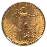 1914-D $20 St Gaudens Gold Double Eagle MS-64 NGC