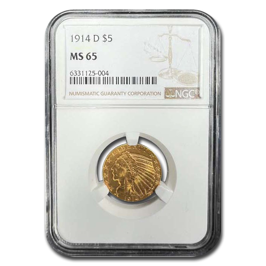 1914-D $5 Liberty Gold Half Eagle MS-65 NGC